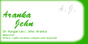 aranka jehn business card